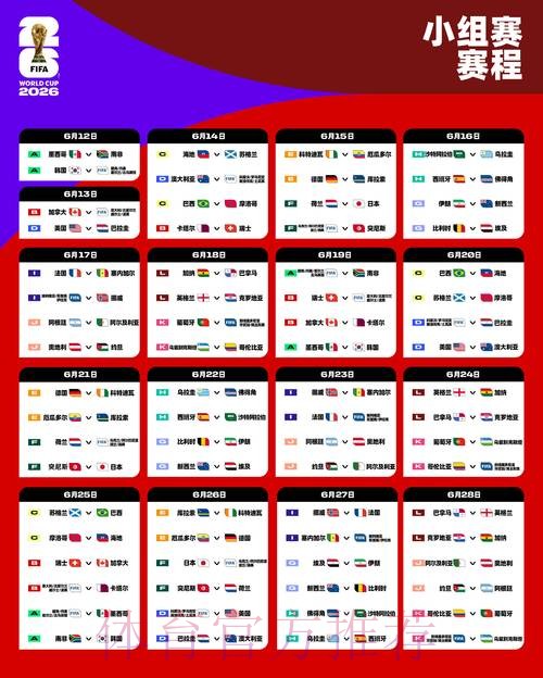 2026世界杯比赛时间最新